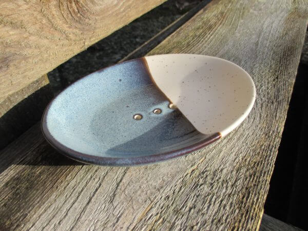 Seifenschale Rustic blau-creme